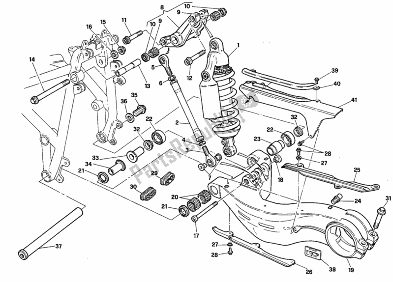 Todas as partes de Amortecedor Traseiro do Ducati Superbike 916 SPS 1997